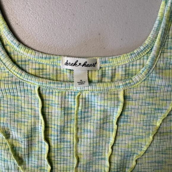 Derek Heart Women's Cropped Green Corset Tank Top Medium - Picture 2 of 5